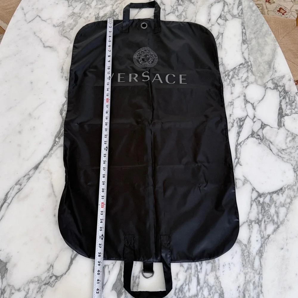 Versace Black Nylon Garment Bag Medusa Logo Travel Suit Cover Case 38.5x23